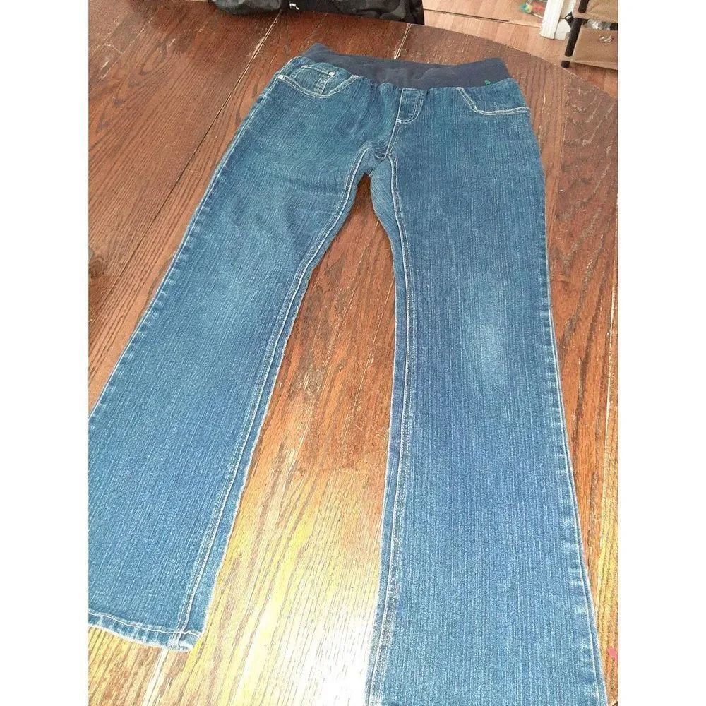 HOST PICK🥳 Small Maternity Kika Under Bump Mid Rise Denim Blue Jeans w/Pockets